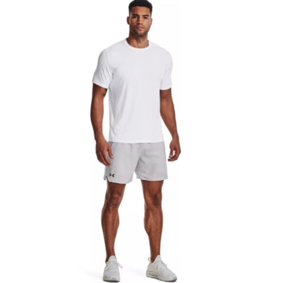 Under Armour Men's Vanish Woven 6" Shorts in Cream and Black - Picture 2 of 7